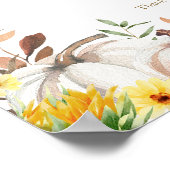 カボチャひまわり秋の結婚式プログラムサイン ポスター (角)