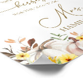 カボチャひまわり花どのように多くのキスサイン ポスター (角)