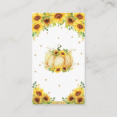カボチャひまわり赤ちゃんシャワーベビー エンクロージャーカード (裏面)
