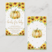 カボチャひまわり赤ちゃんシャワーベビー エンクロージャーカード (正面/裏面)