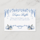 カボチャほこりっぽいブルートイレフローラおむつベビーシャワー エンクロージャーカード (正面)