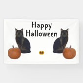 カボチャやひまわりの黒猫 横断幕 (横)