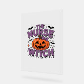 カボチャよくはしゃぐの魔女を使ったデザイン アクリルサイン (傾斜)