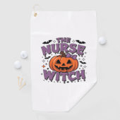 カボチャよくはしゃぐの魔女を使ったデザイン ゴルフタオル (インサイチュ)