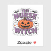 カボチャよくはしゃぐの魔女を使ったデザイン シール (シート)