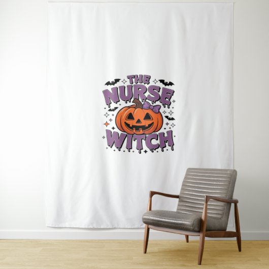 カボチャよくはしゃぐの魔女を使ったデザイン タペストリー (インサイチュ)