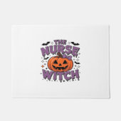 カボチャよくはしゃぐの魔女を使ったデザイン ドアマット (正面)