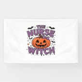 カボチャよくはしゃぐの魔女を使ったデザイン 横断幕 (横)