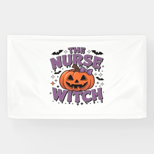 カボチャよくはしゃぐの魔女を使ったデザイン 横断幕 (横)