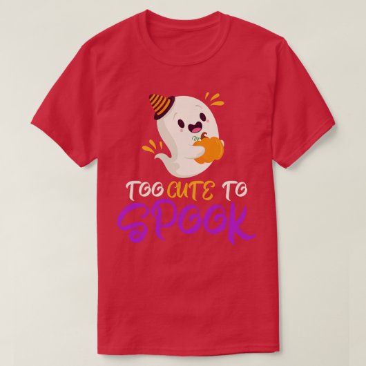 カボチャをスプックするには可愛すぎる幽霊ハロウィーン Tシャツ (デザイン正面)