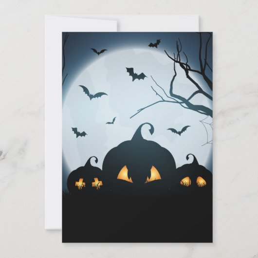 カボチャをスプークに入れたコスチュームハローウィンパーティ 招待状 (裏面)