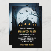 カボチャをスプークに入れたコスチュームハローウィンパーティ 招待状 (正面/裏面)