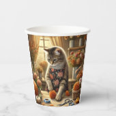 カボチャをテーマにした感謝祭 紙コップ (正面)