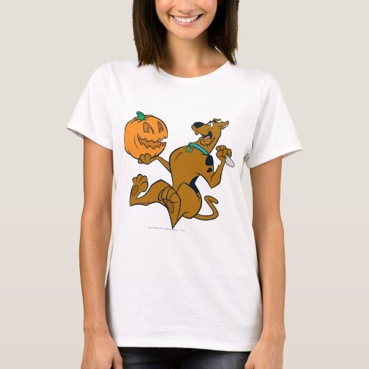 カボチャを切り分けるScooby-Doo Tシャツ (正面)