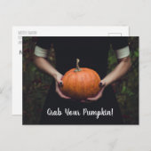 カボチャを手に入れる – カボチャ彫刻パーティーはがき ポストカード (正面/裏面)