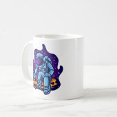 カボチャを持った宇宙飛行士 コーヒーマグカップ (正面左)
