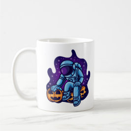 カボチャを持った宇宙飛行士 コーヒーマグカップ