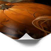 カボチャを持つかわいい子秋秋 ポスター (コーナー)