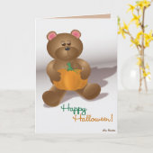 カボチャを持つテディー・ベア カード (黄色い花)