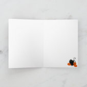 カボチャを持つハロウィンかわいい猫 カード (内部)