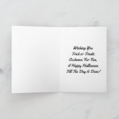 カボチャを持つヴィンテージの女の子 カード (内部)