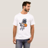 カボチャを持つ宇宙飛行士猫 Tシャツ (正面フル)