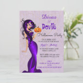 カボチャを握るマスクのハロウィンのセクシーな花型女性歌手 招待状 (スタンド正面)