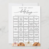 カボチャを見つけるゲストベビービンゴゲームカード 招待状 (正面)