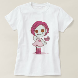 カボチャアイスキャンデーのゾンビの女の子のワイシャツ Tシャツ