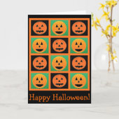 カボチャイラストレーションのハロウィンカード カード (黄色い花)