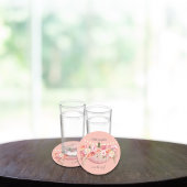 カボチャエレガントのベビーガールシャワー ラウンドペーパーコースター