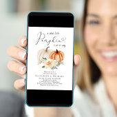 カボチャエレガントの水の色カップル赤ちゃんシャワー 招待状