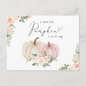 カボチャエレガントンピンクフローラベビーガールシャワー インビテーションポストカード (正面)
