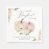 カボチャエレガントンピンクフローラベビーガールシャワー スタンダードカクテルナプキン (正面)