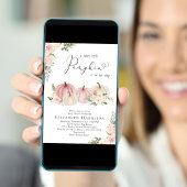 カボチャエレガントンピンクフローラベビーガールシャワー 招待状