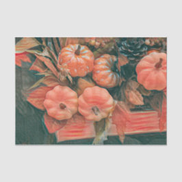 カボチャオータムオレンジグリーンカ素朴ントリー 薄葉紙