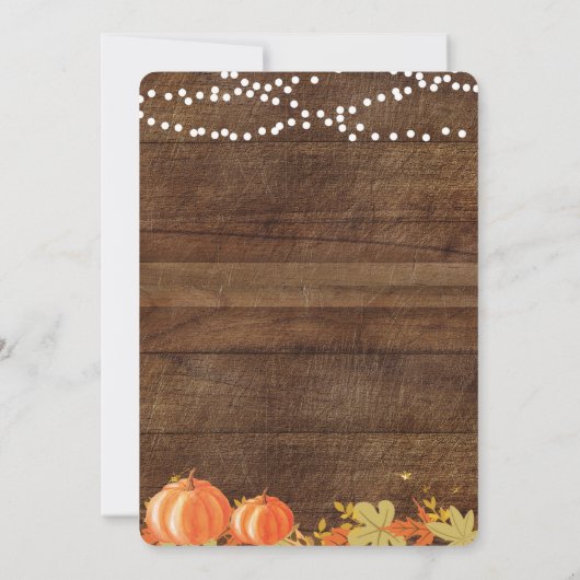 カボチャカップルのシャワーの招待状カード 招待状 (裏面)