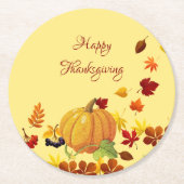 カボチャカラフルと離れ ラウンドペーパーコースター (正面)