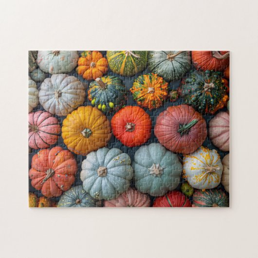 カボチャカラフルの瓜とカボチャ ジグソーパズル (横)