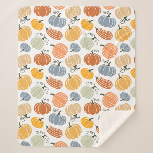 カボチャカラフルングルドパターン シェルパブランケット (正面)