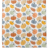 カボチャカラフルングルドパターン シャワーカーテン (正面)