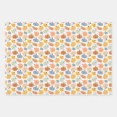 カボチャカラフルングルドパターン ラッピングペーパーシート (正面)