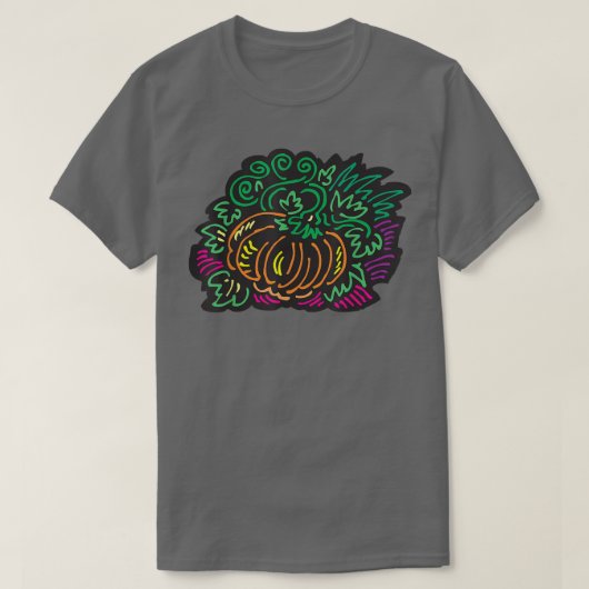 カボチャカラフルン服秋秋 Tシャツ (デザイン正面)