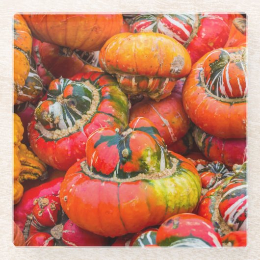カボチャカラフルン ガラスコースター (正面)