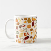 カボチャカラフル赤オレンジ黄色の落下離れ コーヒーマグカップ (左)