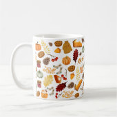 カボチャカラフル赤オレンジ黄色の落下離れ コーヒーマグカップ (左)