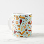 カボチャカラフル赤オレンジ黄色の落下離れ コーヒーマグカップ (正面左)