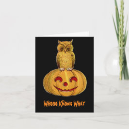 カボチャカードに座るフクロウ カード