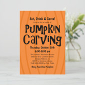 カボチャカービングオレンジとブラックハローウィンパーティ 招待状 (スタンド正面)