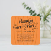 カボチャカービングオレンジとブラックハローウィンパーティ 招待状 (スタンド正面)